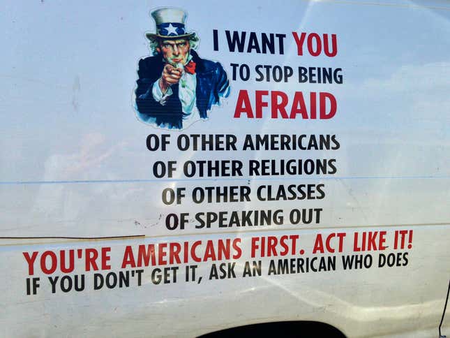 Spotted in a parking lot.