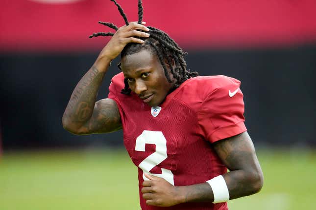 Arizona Cardinals wide receiver Marquise Brown jogs off the field