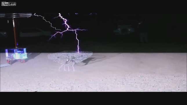 Here's a Drone Flying Between Two Tesla Coils