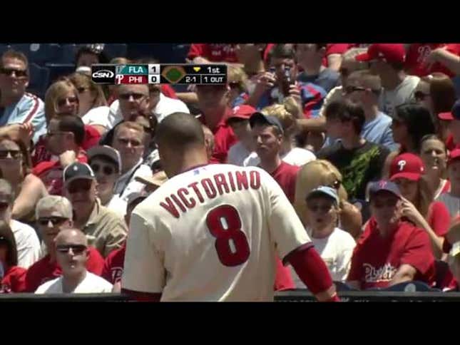 Watch The Marlins Catcher Successfully Throw The Ball At Shane Victorino's Head