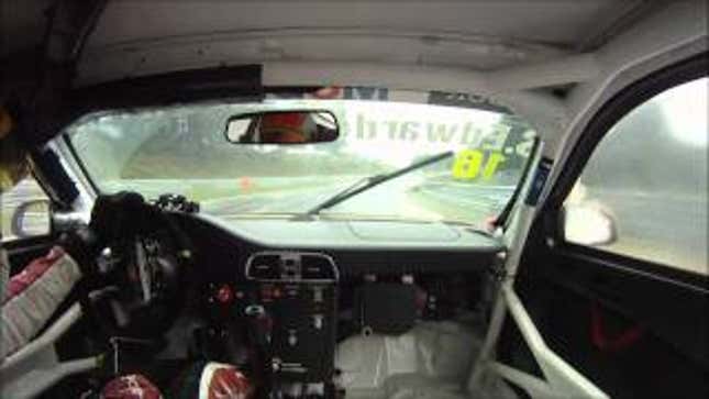 Watch Porsche driver lap a wet 'Ring with no ABS