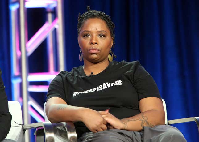 Producer Patrisse Cullors attends the Viacom Winter TCA 2019 panel on February 11, 2019 in Pasadena, California.