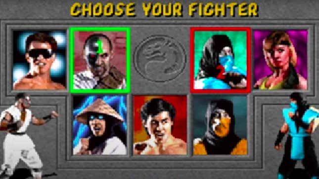 Screenshot of Mortal Kombat "Choose Your Fighter" screen