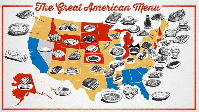 Image for article titled The Great American Menu: Foods Of The States, Ranked And Mapped