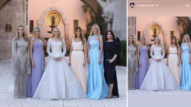 Image for article titled Ivanka Trump Cropped Kimberly Guilfoyle Out of Tiffany&#39;s Wedding Photo