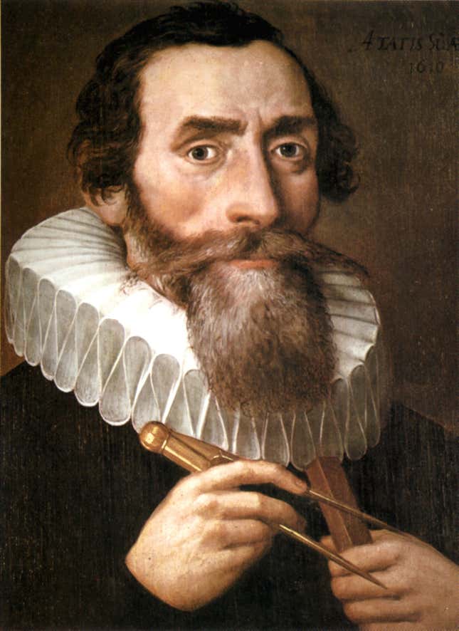 1610 portrait of Johannes Kepler by an unknown artist.