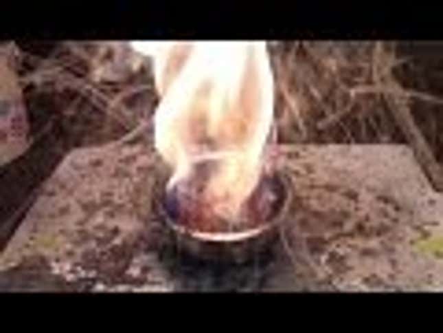What Happens When You Drop a Red Hot Nickel Ball in E-Cig Liquid