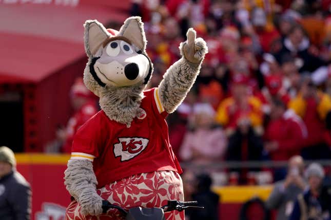 The Kansas City Chiefs mascot is not a chief, its KC Wolf