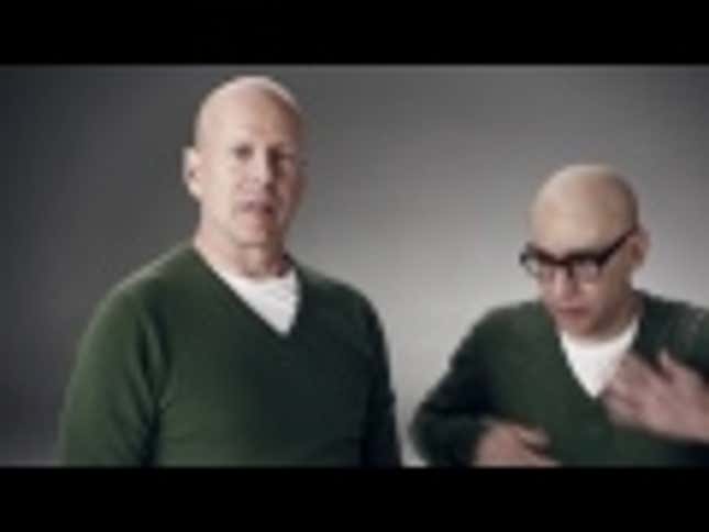 Bruce Willis Hugs Bald Fred Armisen Because Honda Builds Safe Cars
