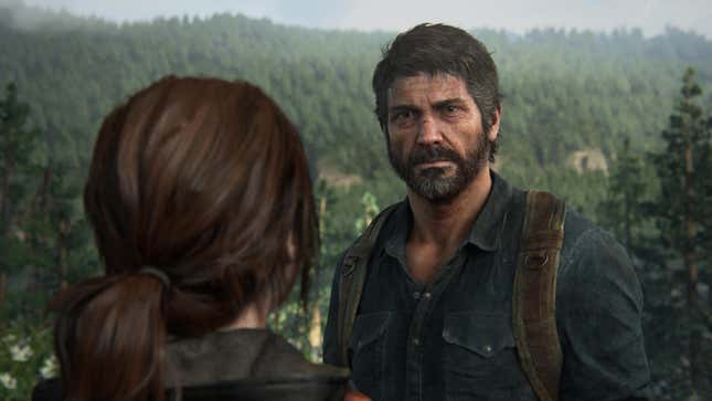 Joel and Ellie are seen talking in the Jackson mountains.