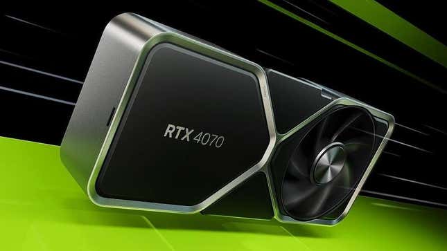 An Nvidia 4070 card flies through hyperspace to a store near you. 