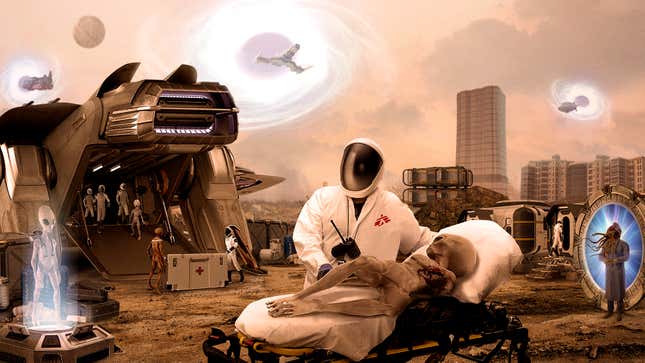 Image for article titled Humanitarian Organization ‘Doctors Without Dimensions’ Phases Into War-Torn Nonlinear Universe