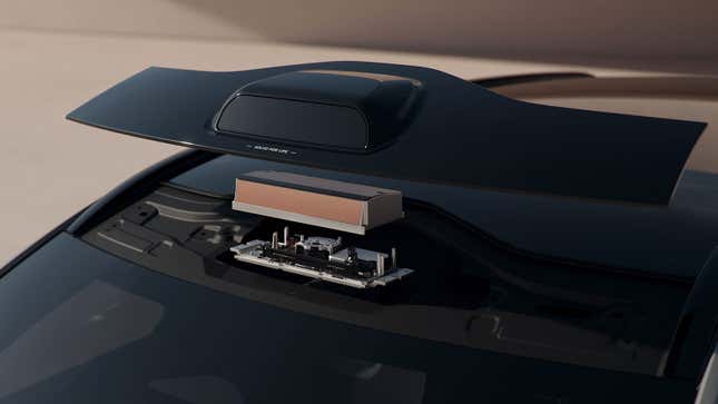 A render of the Lidar sensor on the roof of the EX90.