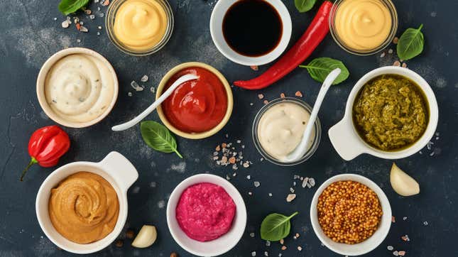 condiments on table