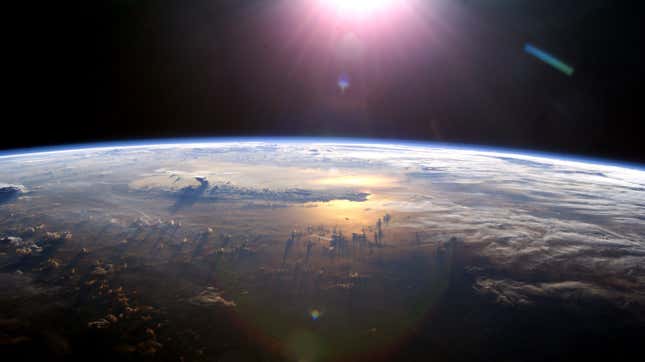 A spectacular view of Earth from low Earth orbit. 