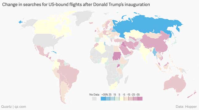 Image for article titled Interest in travel to the US has plummeted since Trump became president