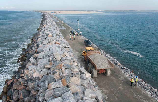The construction of “The Great Wall of Lagos.”