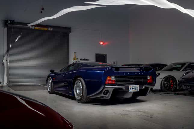 The white streak in this photo is me carrying the LED light across the frame. You can see how I start and end with the light close to the car and pull it away in the middle.
