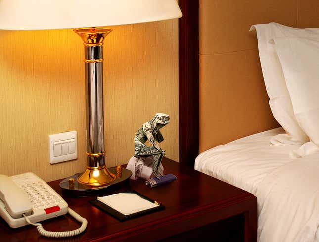 Image for article titled Hotel Cleaning Staff Creates Little Tableau With Man’s Nightside Table Possessions