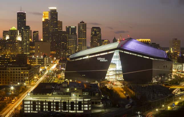 U.S. Bank Stadium boasts an energy-saving weatherproof roof.