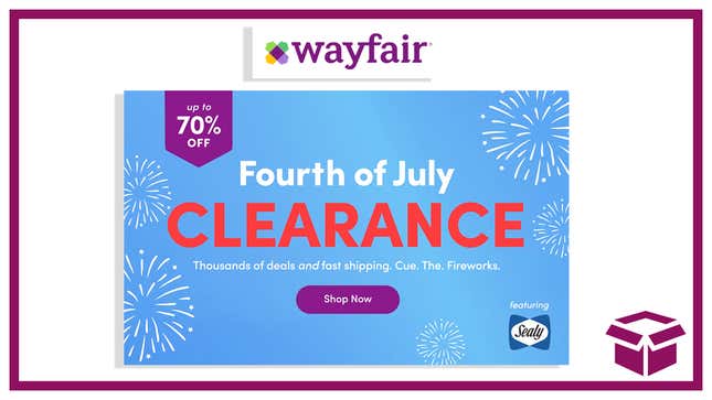 Wayfair is also offering discounts on future orders when you buy now. 