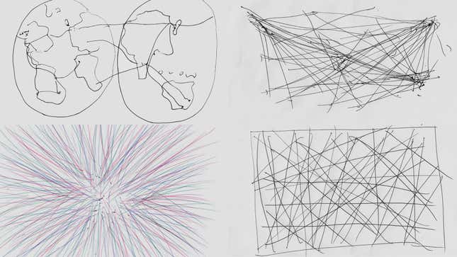 In Kevin Kelly’s “Internet Mapping Project,” people drew how they thought a map of the internet would look.