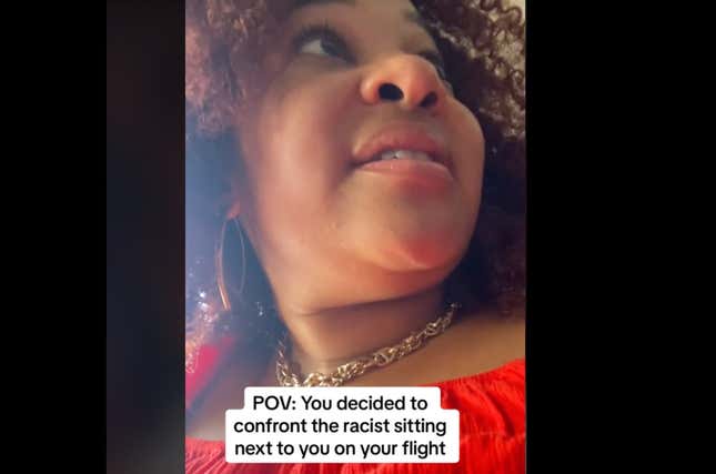 Image for article titled Black Woman Calls Out Racist Plane Passenger and 15 Million TikTokers Watched