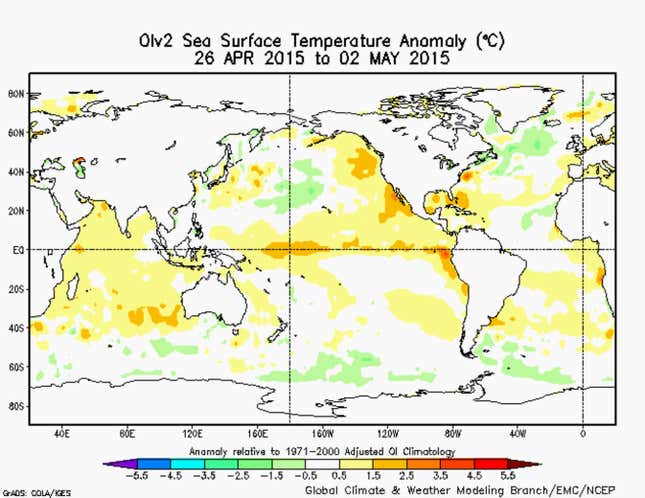 sea temp anomaly may