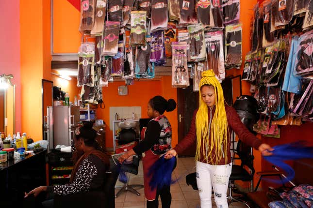 A Ghanaian-owned beauty salon in Palermo