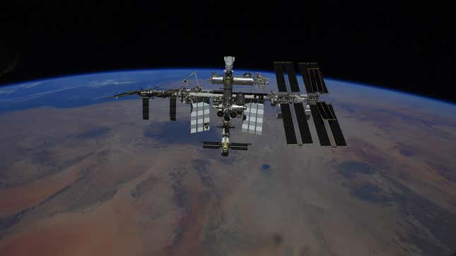 The International Space Station as seen from Soyuz MS-18 spacecraft on September 28, 2021.