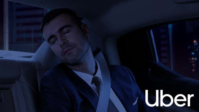 Image for article titled New Uber Feature Allows Riders To Pretend To Fall Asleep So Driver Will Carry Them Inside