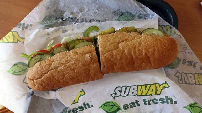 Subway sandwich cut in half