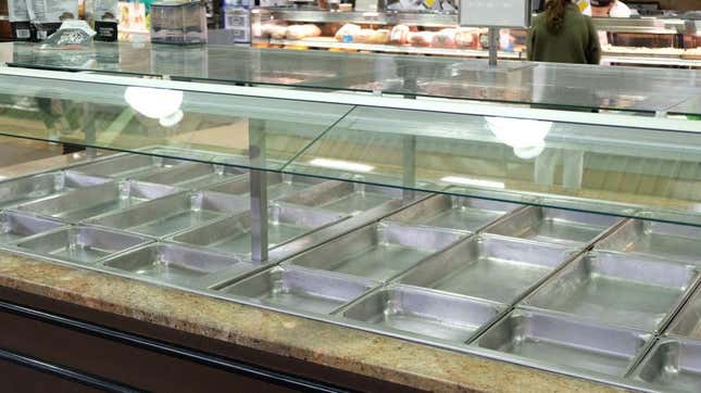 empty salad bar at whole foods