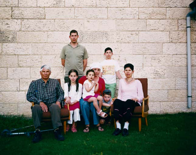 A family in a West Bank settlement
