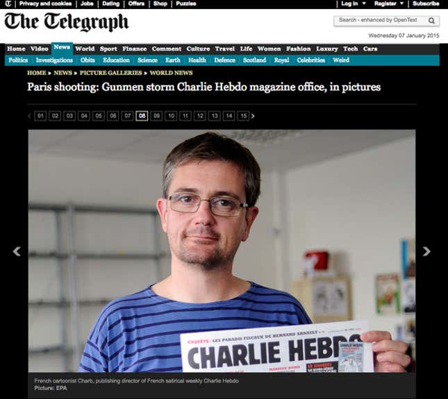 telegraph's coverage of charlie hebdo