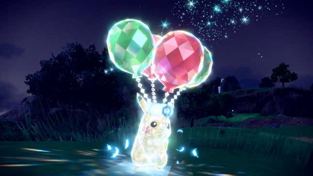 Pikachu encased in crystal.