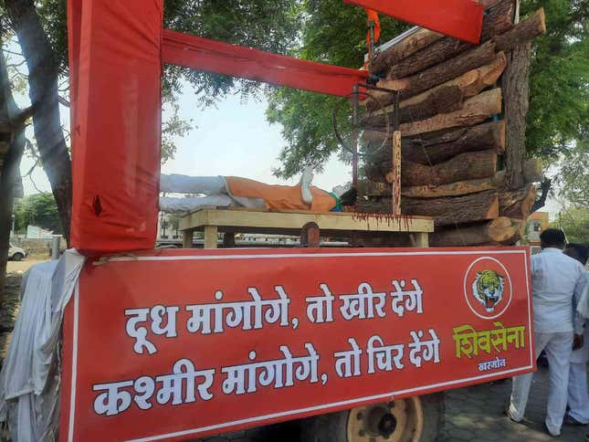 The tableau that recreated a scene from the film, “The Kashmir Files”, had been sponsored by a Shiv Sena leader in Khargone.