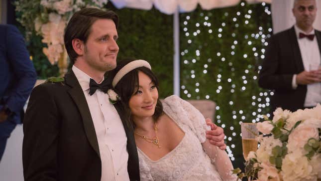 Zach Woods and Poppy Liu in The Afterparty 