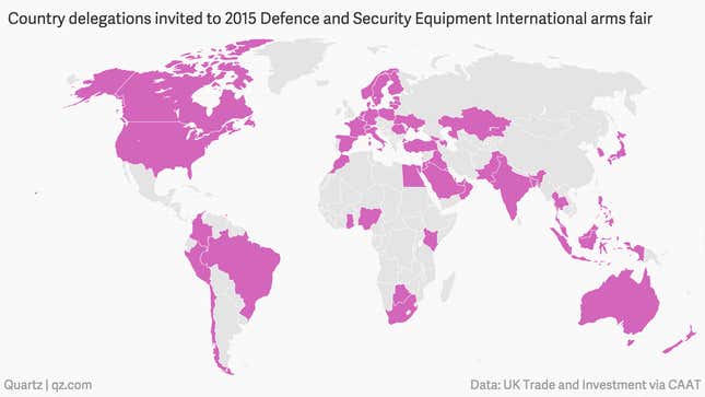 Image for article titled The UK made a list of repressive regimes, then invited some of them to buy weapons
