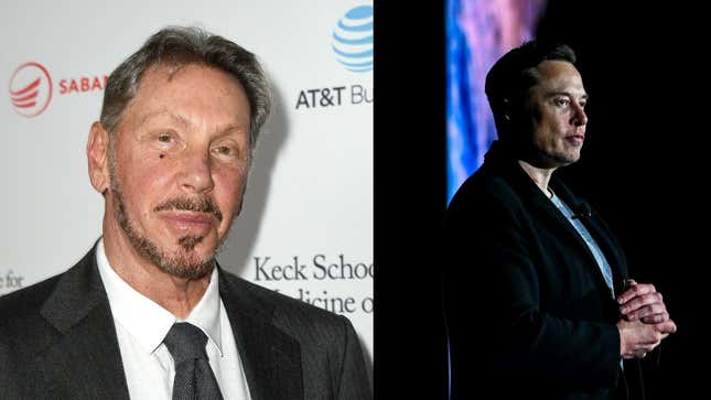 Larry Ellison, fundador de Oracle (izquierda) y Elon Musk