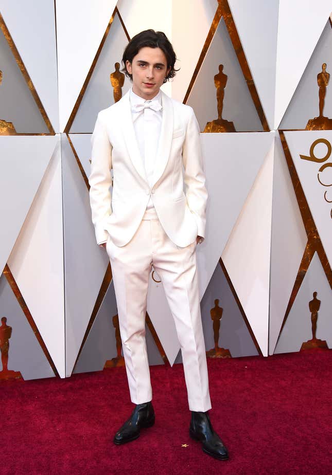 Oscars 2018 best dressed: Timothée Chalamet and his white tuxedo from ...