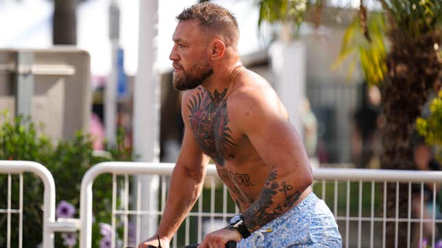 Image for article titled Driver Hits Conor McGregor On Bicycle, Gives Him a Ride Home