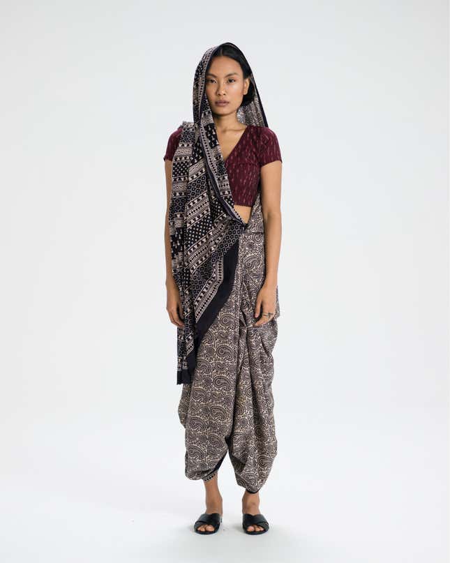 The Jhabua sari drape from Madhya Pradesh.