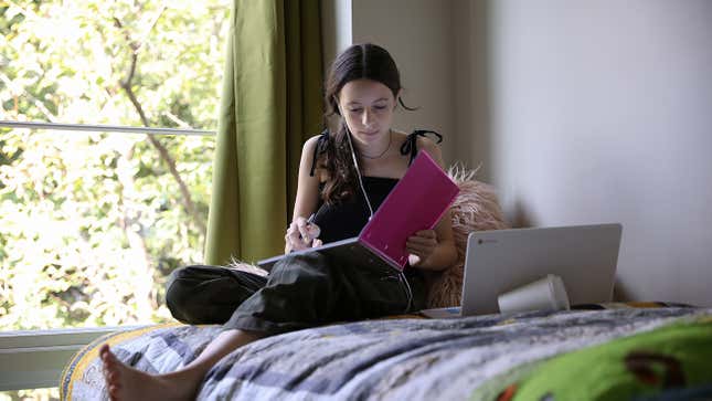 The first day of school begins remotely for students in New York City