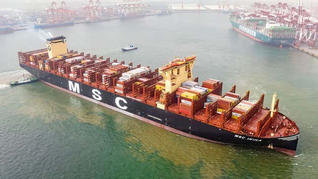 A photo of the MSC Irina in port in China. 