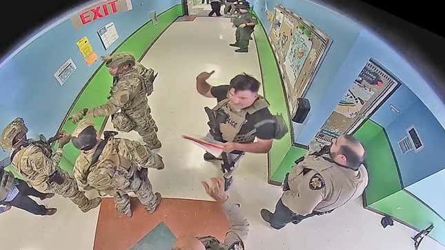 Image for article titled Newly Released Footage Of Uvalde Shooting Altered To Remove Police Laughter