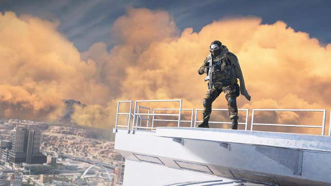 A lone operative stands on top of a building weary of another Warzone 2.0 glitch. 