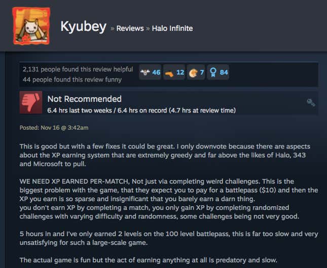 Image for article titled Halo Infinite’s Multiplayer, As Told By Steam Reviews