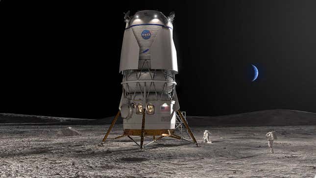 A computer rendering of what the lander might look like on the Moon.