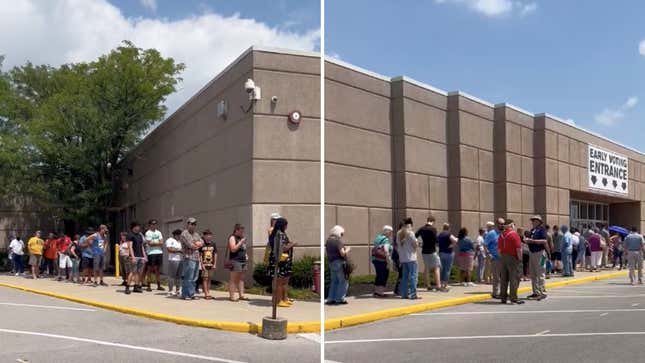Early voting line in Franklin County, Ohio, on August 3, 2023.